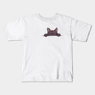 Peeping Tom Cat Kids T-Shirt